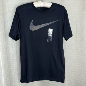 Nike S Black Logo Graphic Men’s Training Crew Short Sleeve Cotton Blend Tee